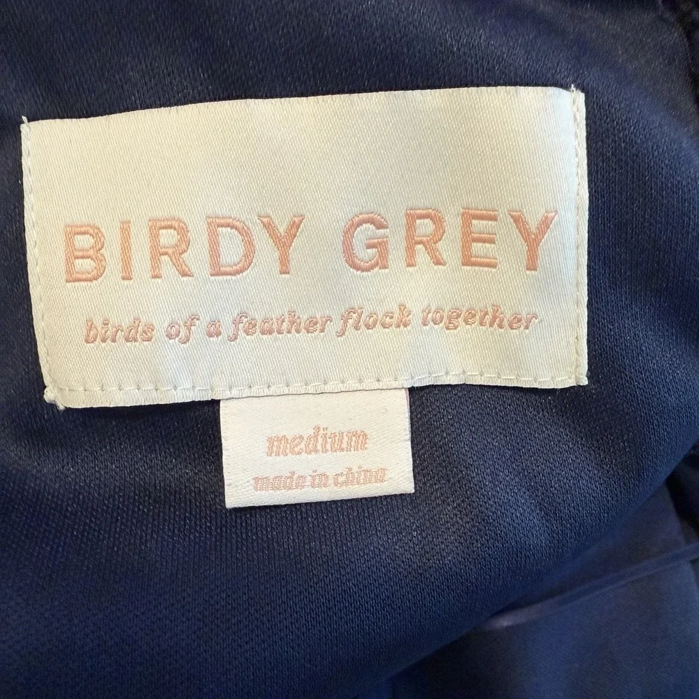 NWT Birdy Grey‎ Prom Bridesmaid Dress Maria Navy Blue MED Chiffon Formal Wedding